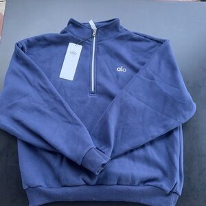 ALO Yoga Men's Navy Half-Zip Pullover Sweatshirt